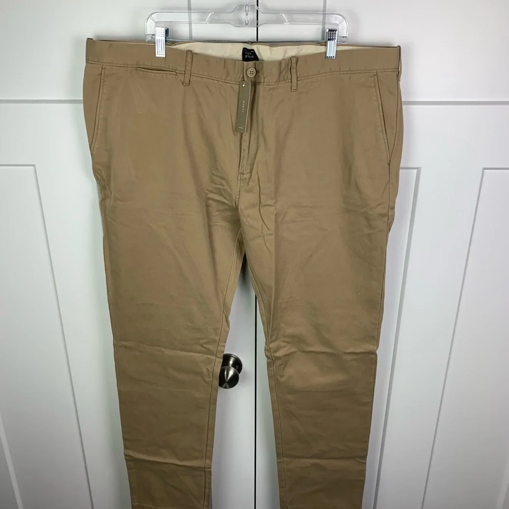 NWT J Crew Men’s Size 44 x 34 484 Slim-fit stretch chino pant Khaki - Picture 6 of 9